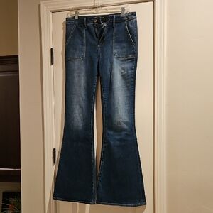 DRIFTWOOD Blue Flare Wide Leg Jeans